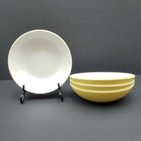 Corning Centura Summerhill Yellow Soup Cereal Bowls Centura Yellow Gold Bowls - Picture 1 of 7